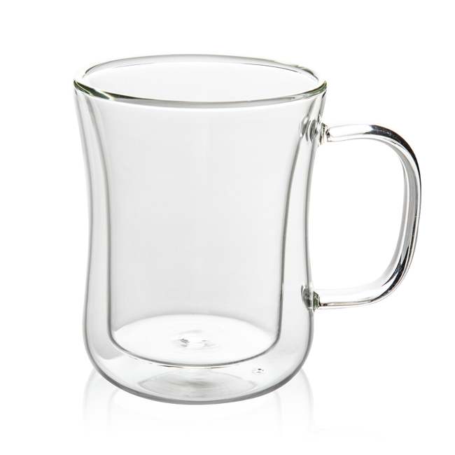 GD0508 Double Wall Heat Insulation Glass Coffee Mug 